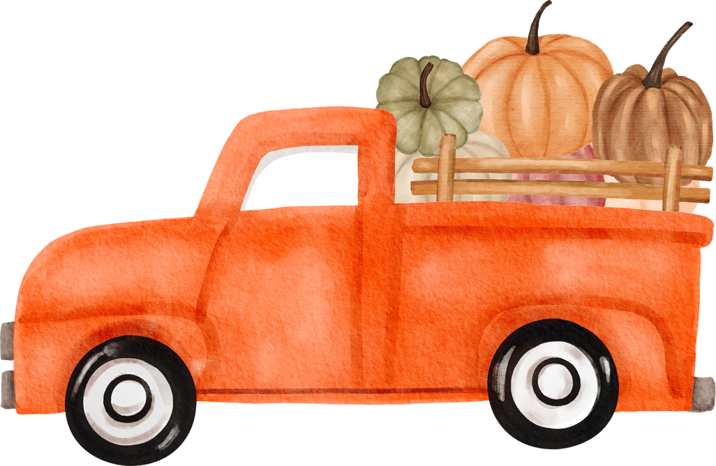 Harvest truck watercolor